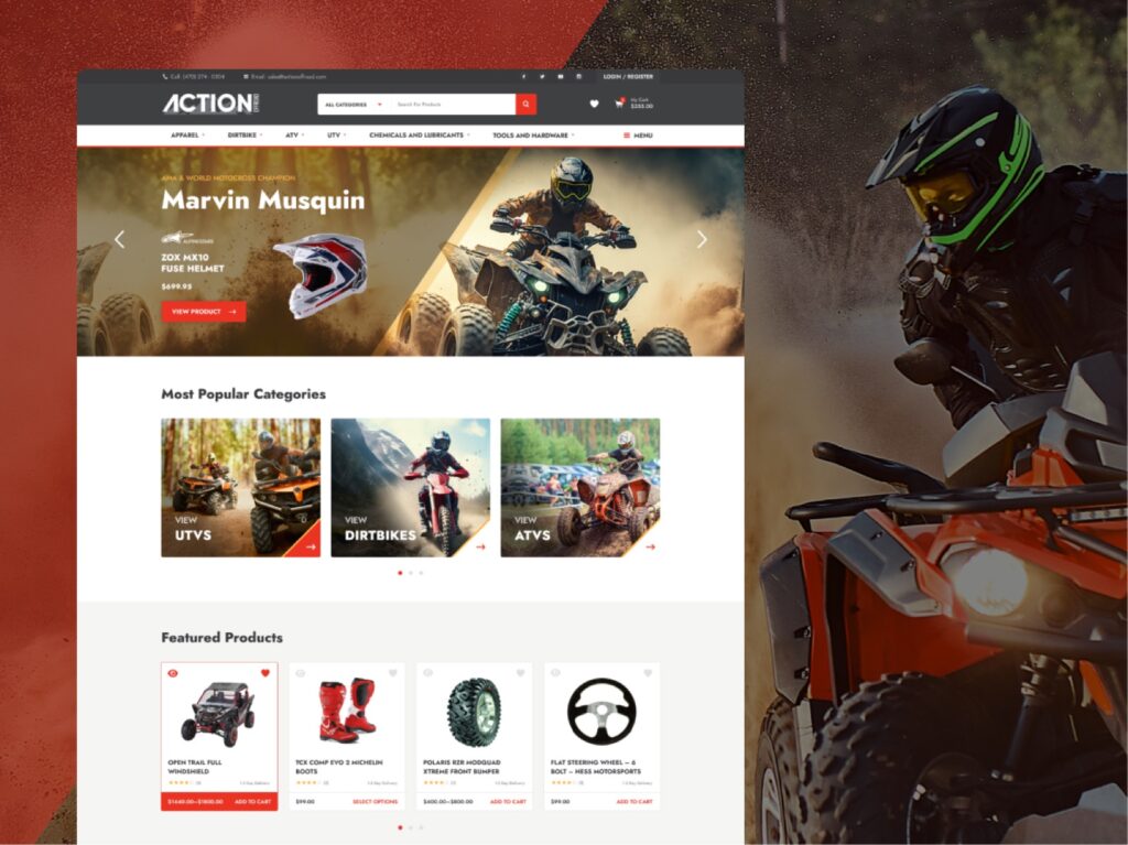 Action Offroad website design