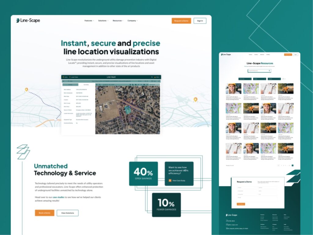 Line-Scape website design