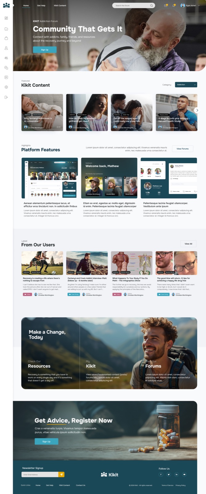 Kikit homepage design