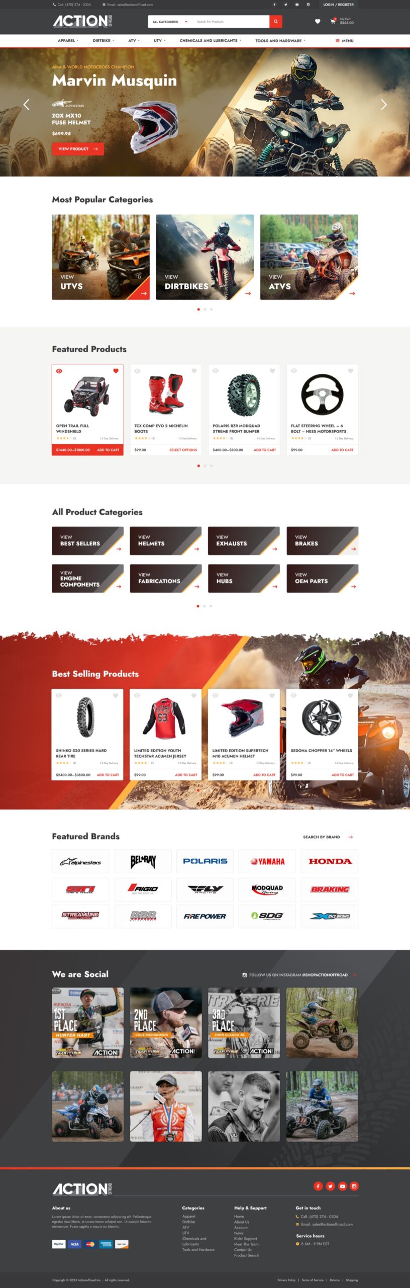 Action Offroad full homepage design