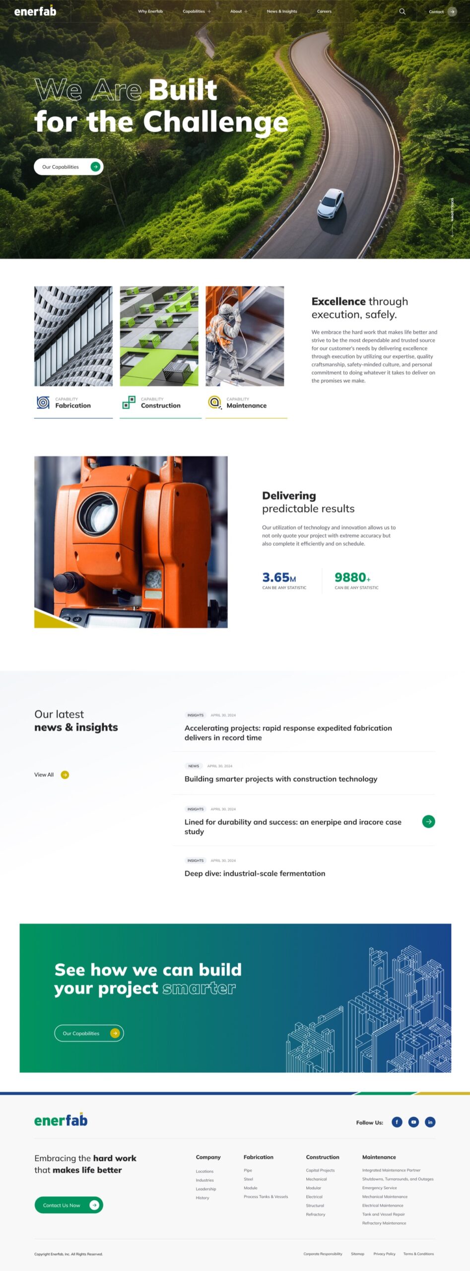 Enerfab full homepage design