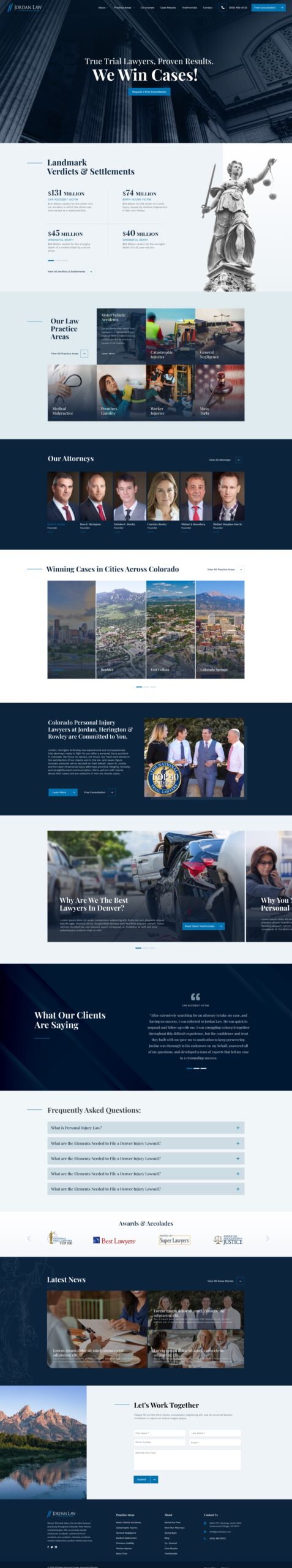 Jordan Law full homepage design