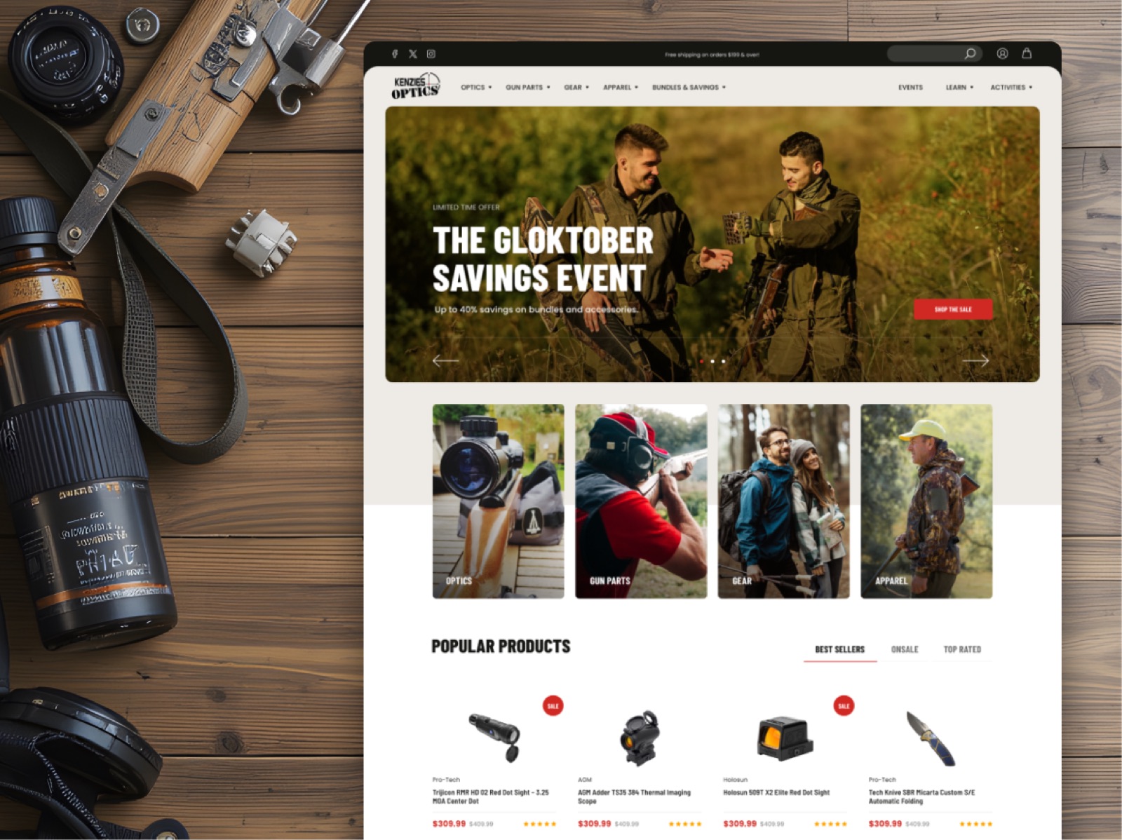 Kenzies Optics website design